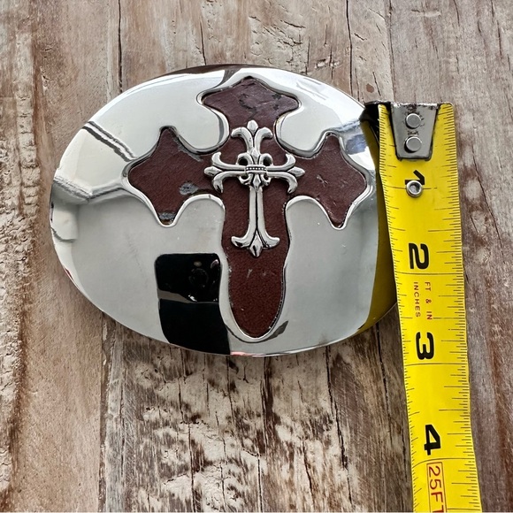 Tony Lama Silver Brown Cross Belt Indian Head Coins SZ 34 Americana Heritage